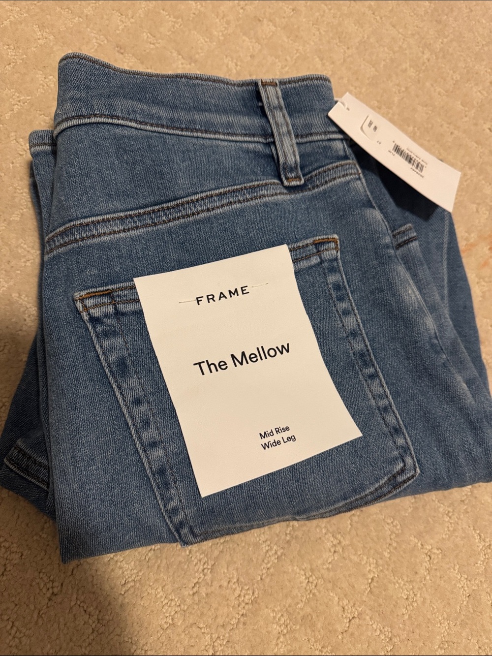 NWT Frame Denim The Mellow Wide-Leg Jeans - Flip Light Blue Denim Size 27